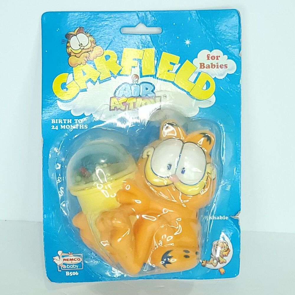 GARFIELD Air Action Babies Squeeze Pals Toy Rattle REMCO Baby Package Damage